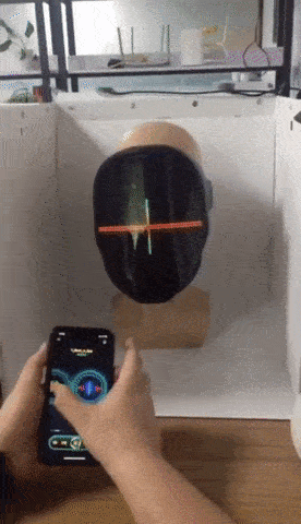Full LED Face Mask – Animated Display for Halloween & Parties