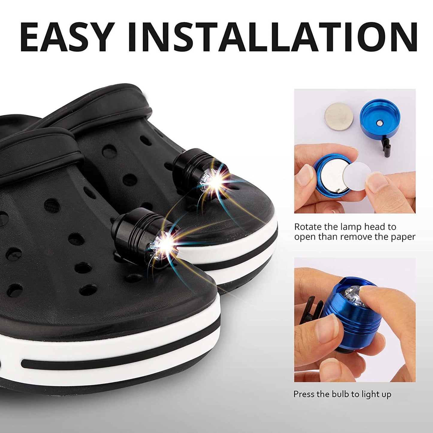 Crocs Headlights™ – Clip-On LED Lights for Clogs (2 Pack)