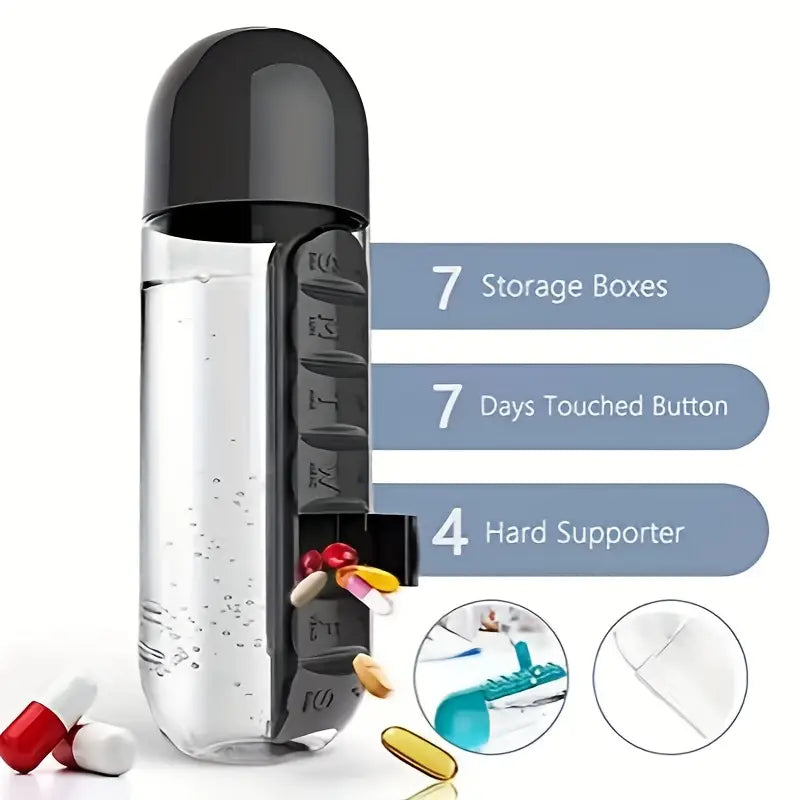 Water Bottle With Pill Organizer