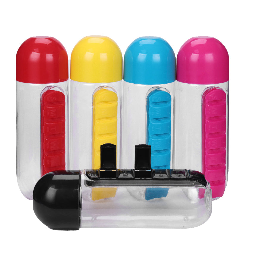 Water Bottle With Pill Organizer