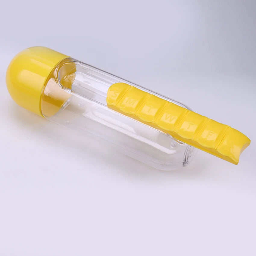 Water Bottle With Pill Organizer