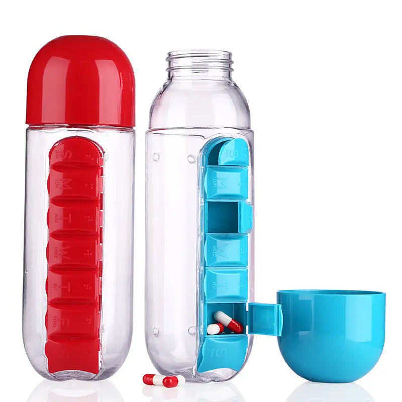 Water Bottle With Pill Organizer