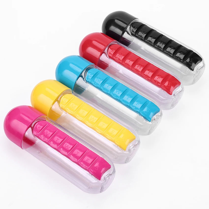 Water Bottle With Pill Organizer