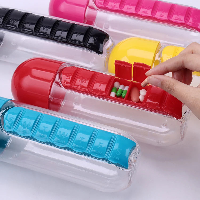 Water Bottle With Pill Organizer