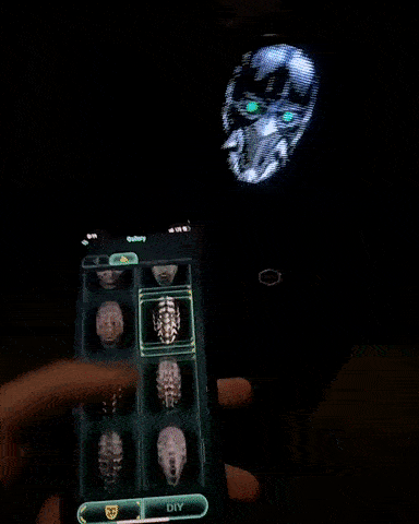 Full LED Face Mask – Animated Display for Halloween & Parties