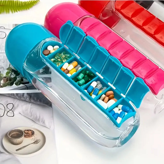 Water Bottle With Pill Organizer